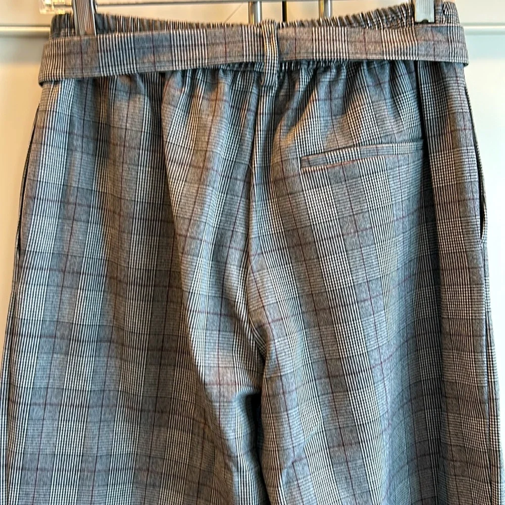 NWOT Zara Gray Plaid cropped pants - Picture 4 of 8